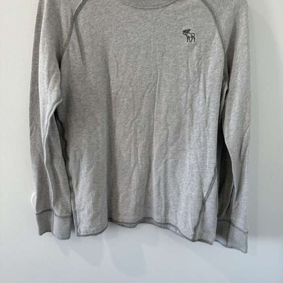 VINTAGE Abercrombie & Fitch Shirt Mens Small Grey Muscle Y2K 90s Thermal Preppy - Picture 5 of 6